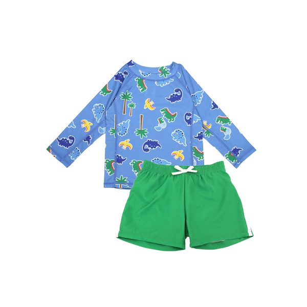 Zoocchini Σετ UV Μαγιώ Σορτς και Μπλούζα Dino