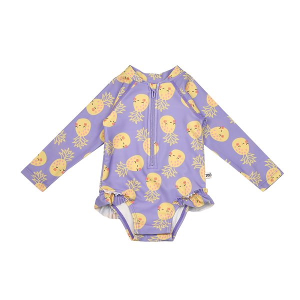 Zoocchini Ολόσωμο Μαγιώ με Μανίκια UV Pineapple/ Καλέστε μας για διαθεσιμότητα