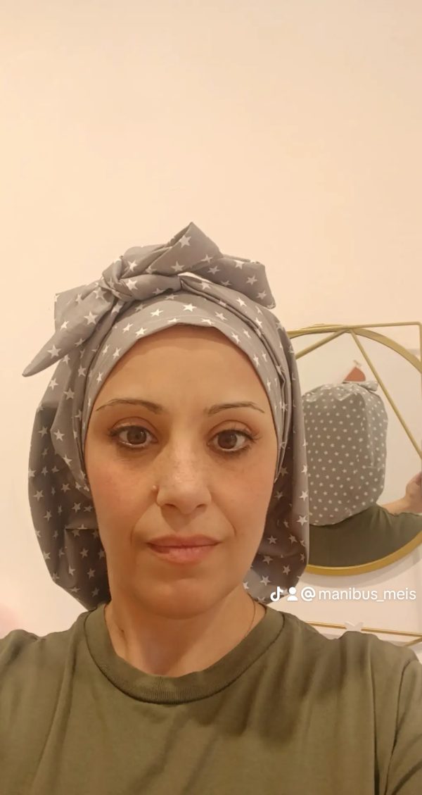 Χειροποίητο σκουφάκι 3 σε 1: Euro Style/ Ponytail/ Bonnet - Image 3