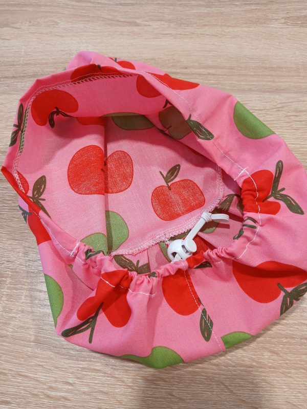 Χειροποίητο σκουφάκι χειρουργείου Euro Style ''Apples Pink'' - Image 2