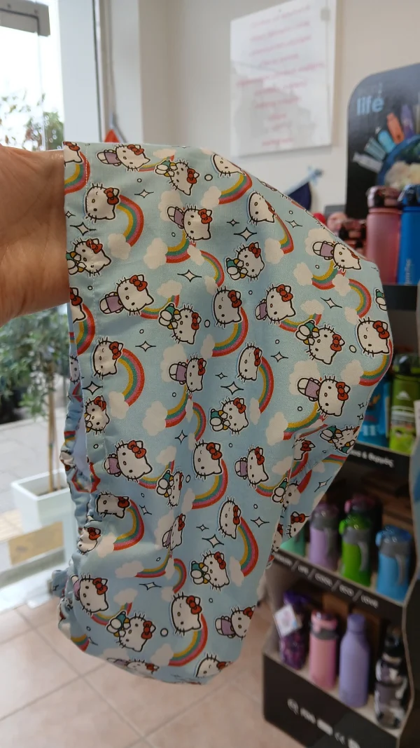 Χειροποίητο σκουφάκι χειρουργείου Euro Style "Hello Kitty" με σατέν επένδυση - Image 2