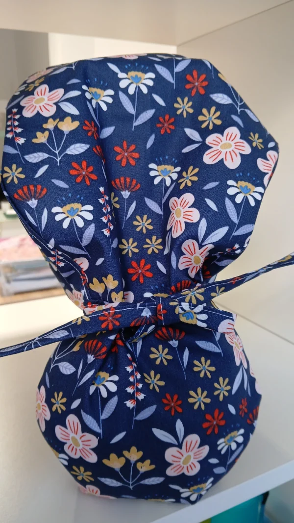 Χειροποίητο σκουφάκι Premium Ponytail Satin Lining "Βοτανικός Κήπος"