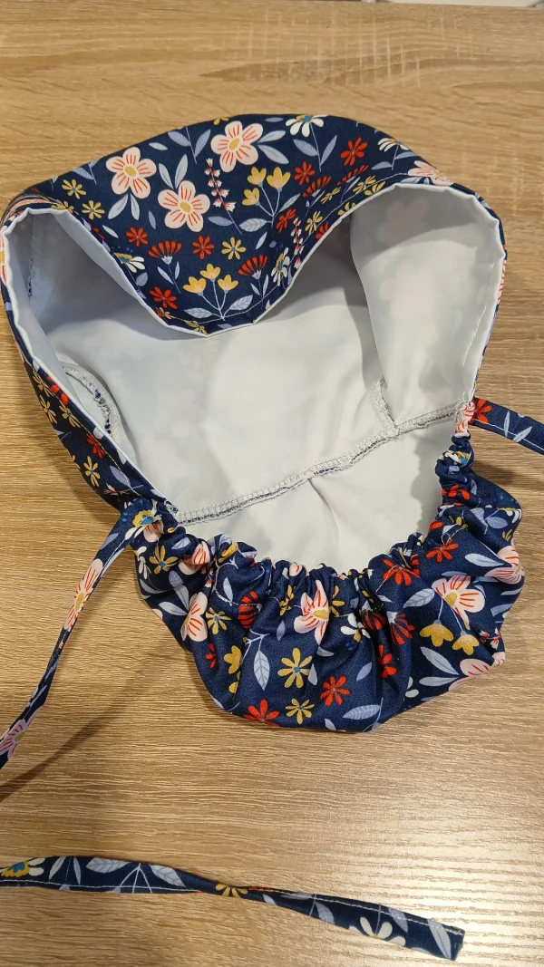 Χειροποίητο σκουφάκι Premium Ponytail Satin Lining "Βοτανικός Κήπος" - Image 3