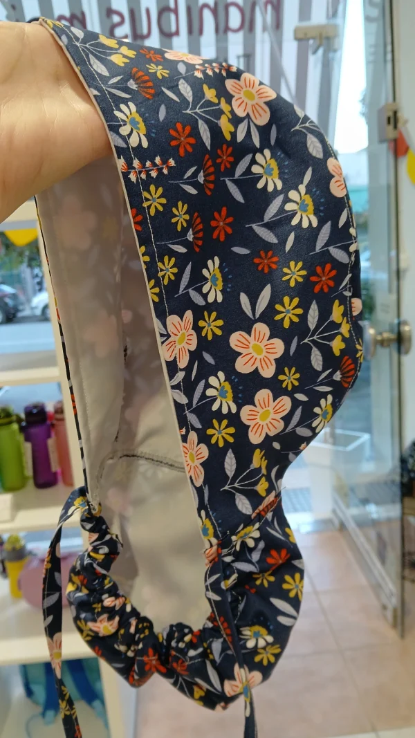 Χειροποίητο σκουφάκι Premium Ponytail Satin Lining "Βοτανικός Κήπος" - Image 2